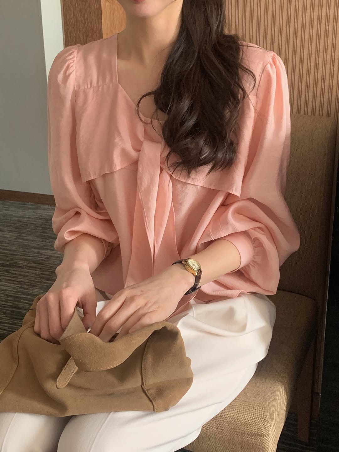 (3color)タイつきブラウス