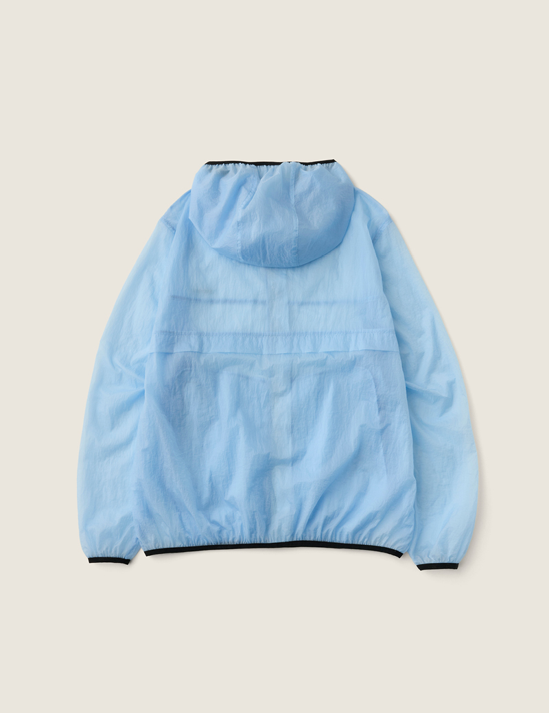 Sheer Hood Windbreaker (Blue) | ファッション通販サイト NUGU