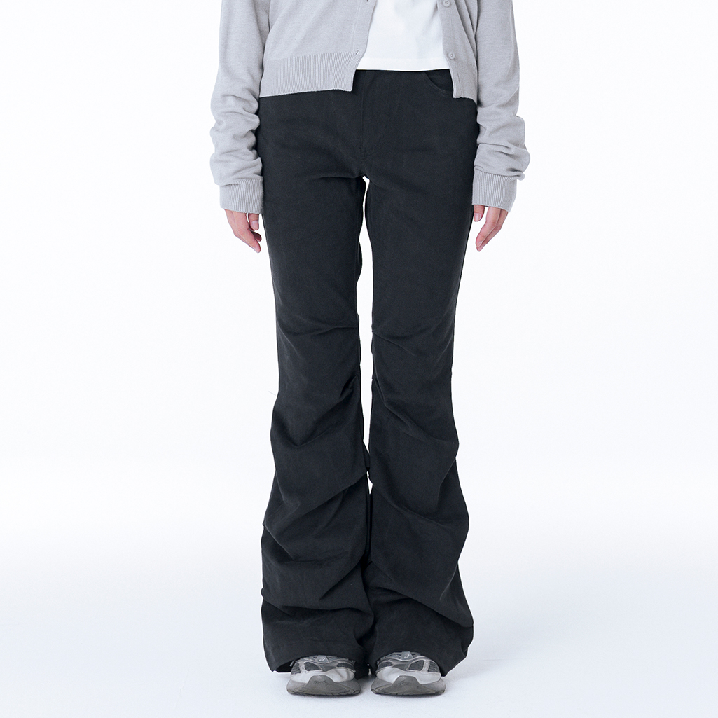 デニム・ジーパン Shirring bootscut pants BLACK Shirring bootscut pants BLACK | ファッション通販サイト NUGU