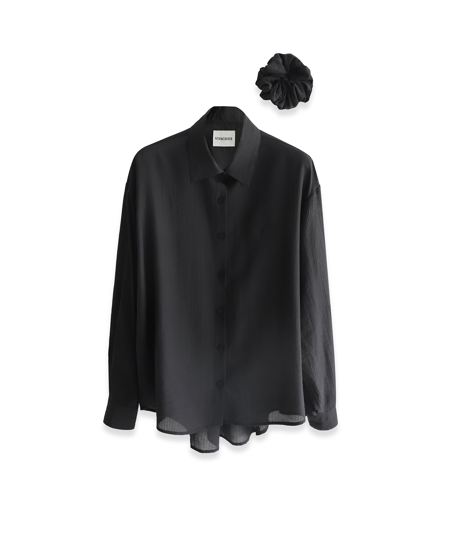 sillage 長袖シャツ 墨黒 Sillage See-Through Stripe Shirt PINK | ファッション通販サイト NUGU