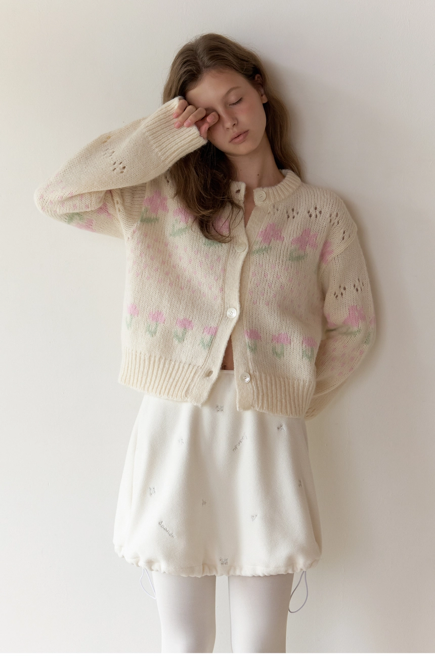 Silvery Fleece Skirt (Cream)2.jpg