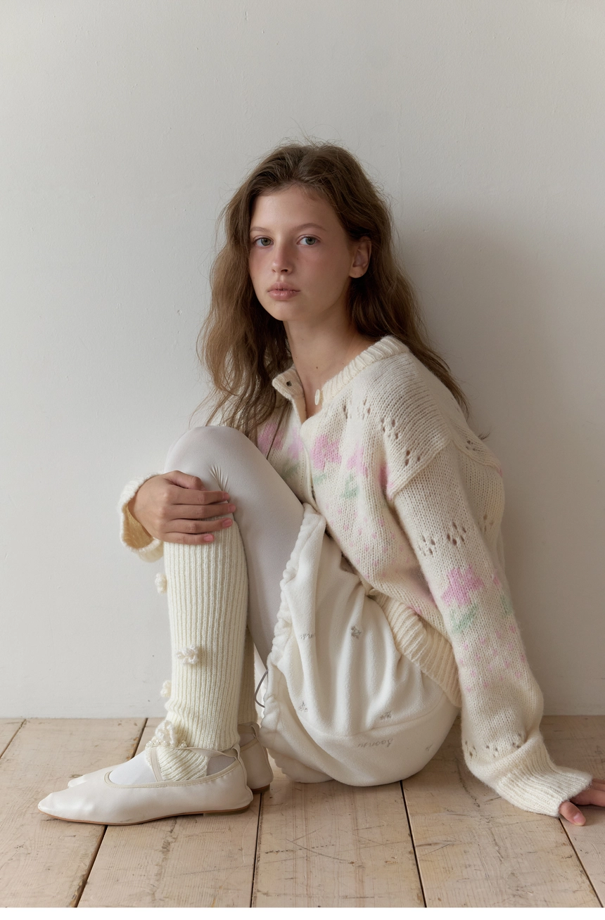 Silvery Fleece Skirt (Cream)5.jpg