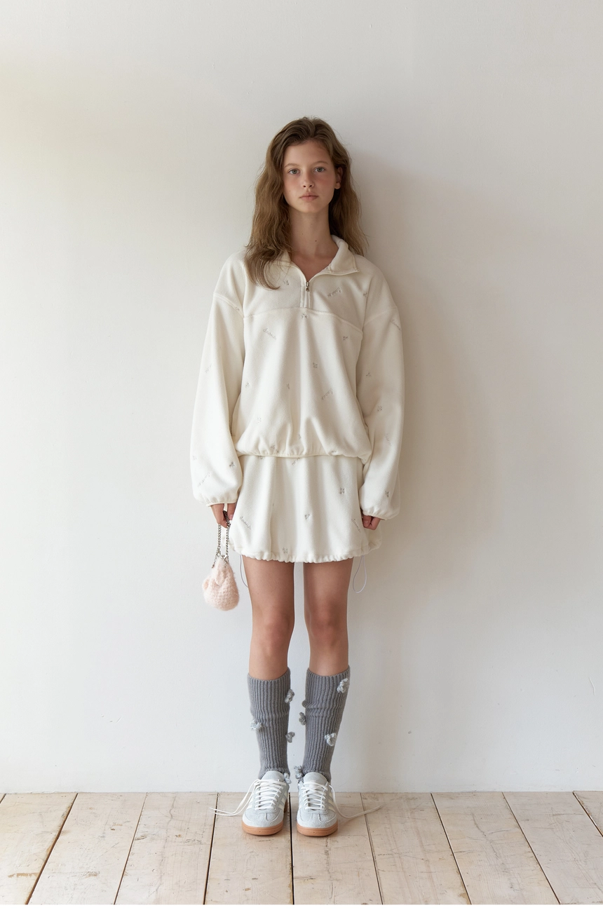 Silvery Fleece Skirt (Cream)8.jpg