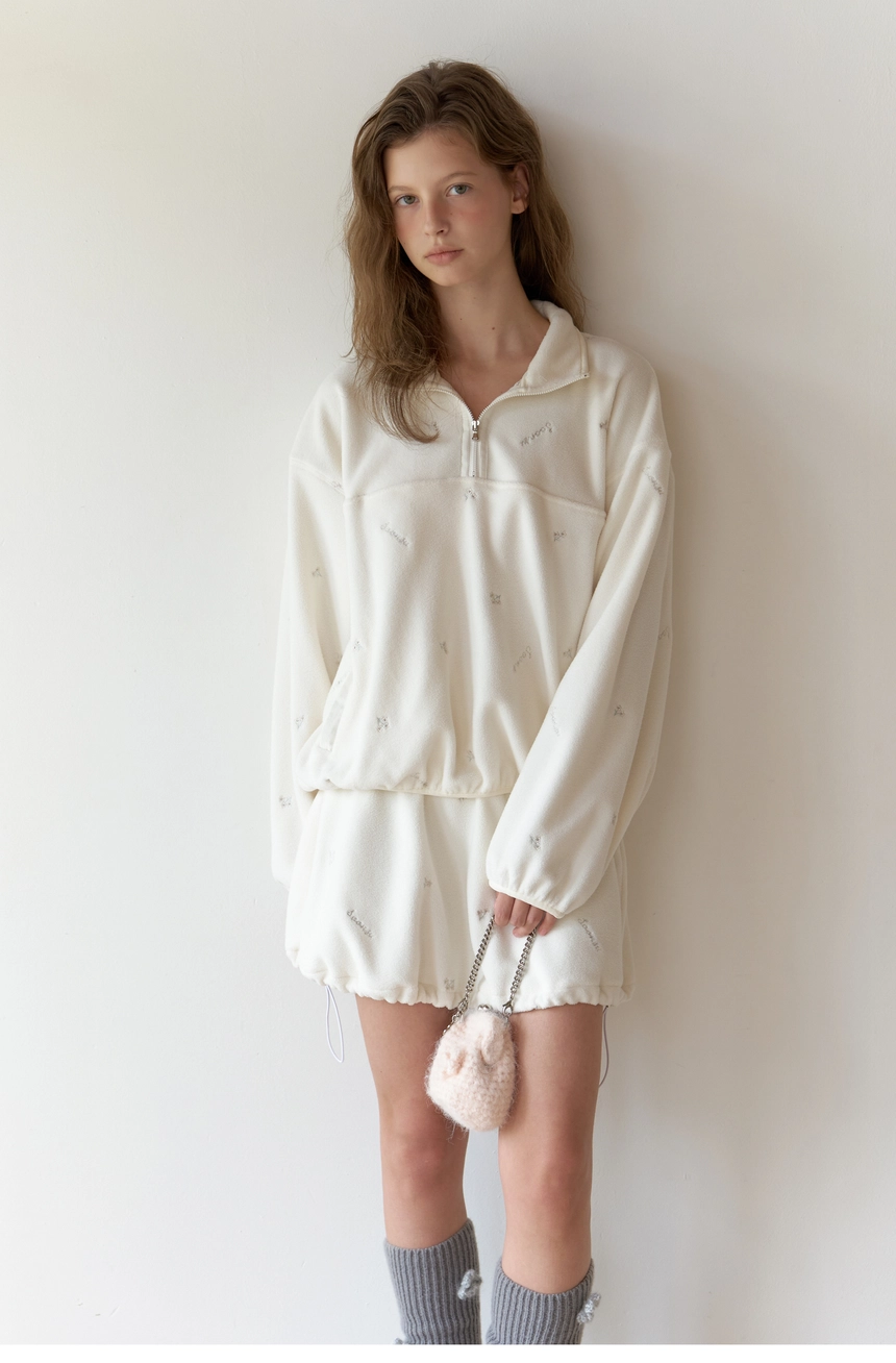 Silvery Fleece Skirt (Cream)9.jpg