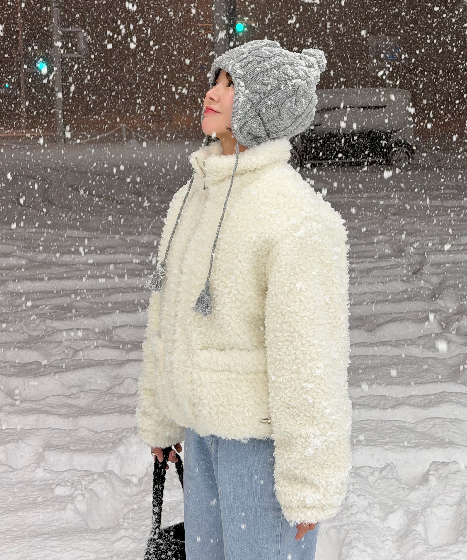 Snowing Fur Jumper - Ivory