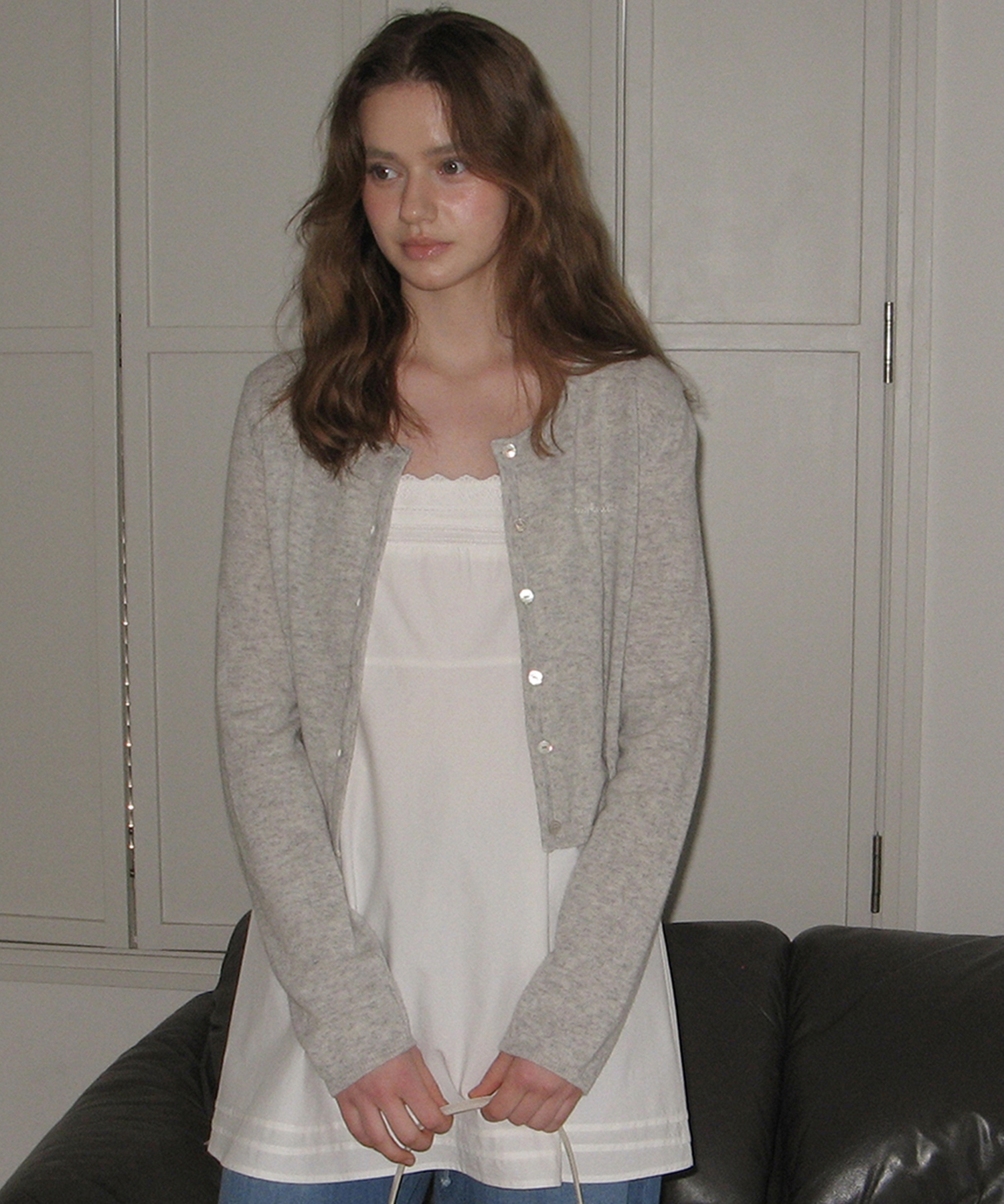 [28日10時販売終了]Softy Cardigan_Light Grey