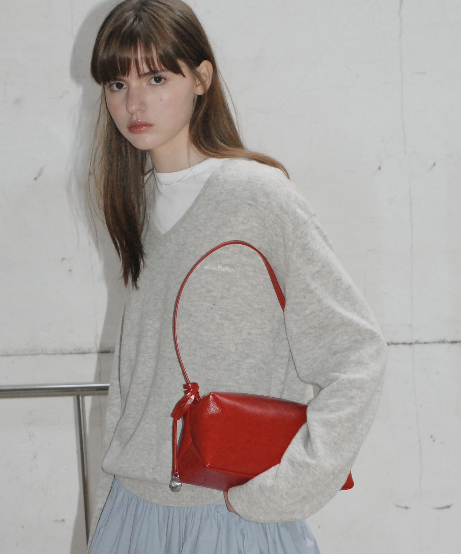 Square Shoulder Bag - Vintage Red