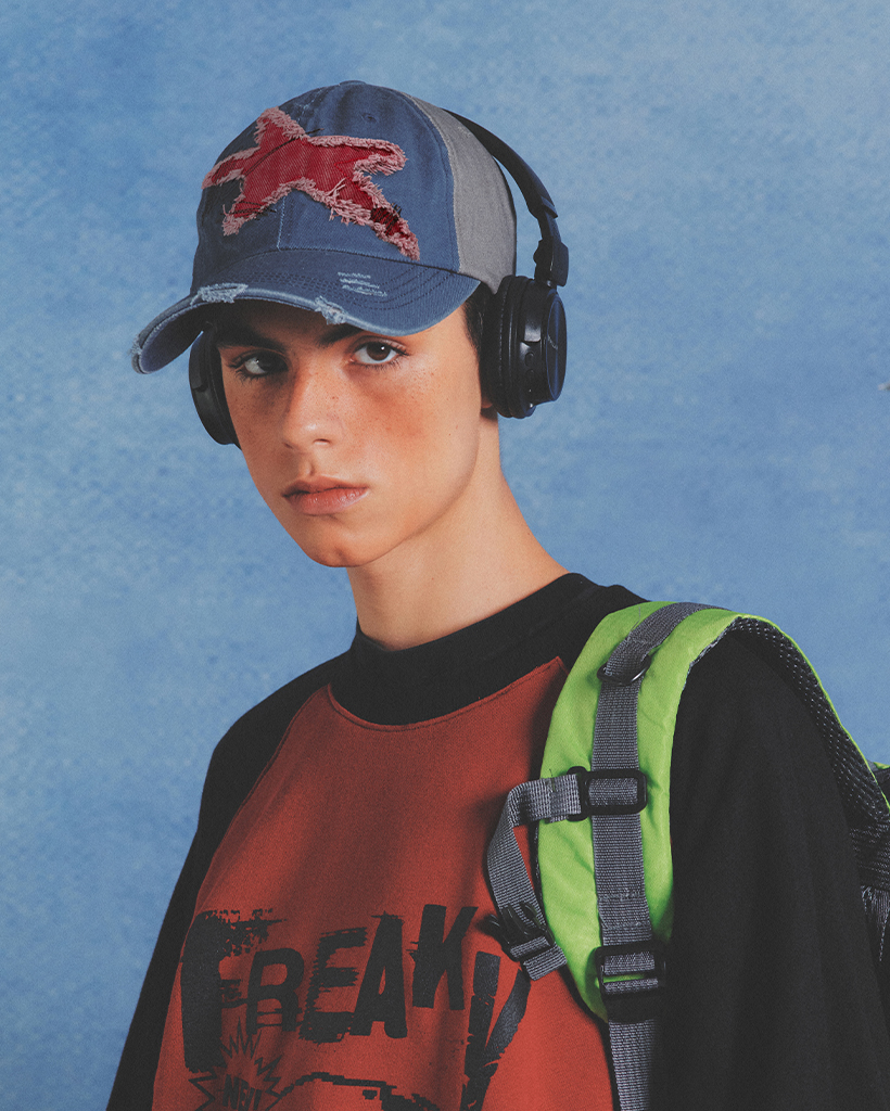 K-POPアイドル着用] Starfish Damage Ball Cap(BLUE