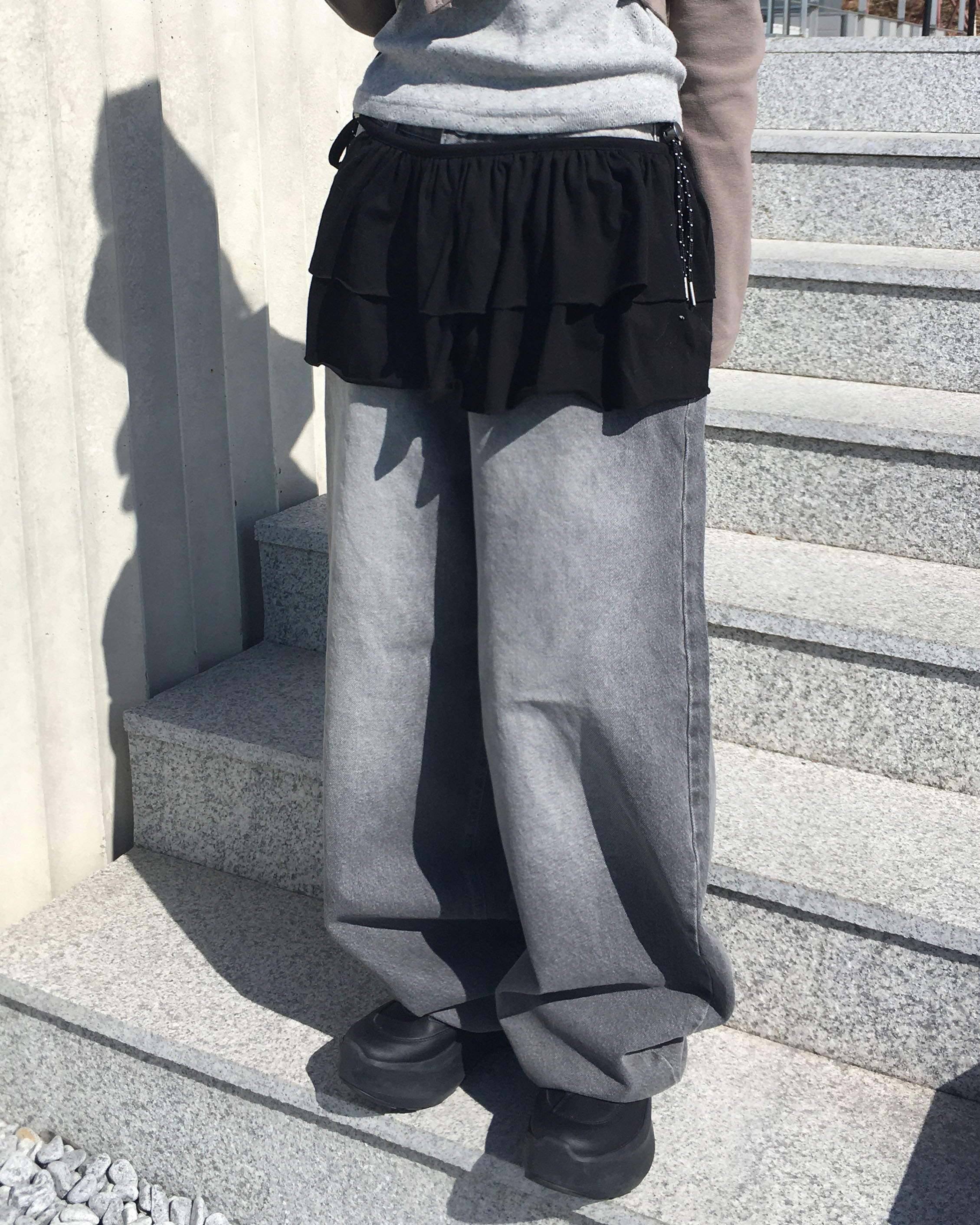 りうページ String wide denim pants | ファッション通販サイト NUGU