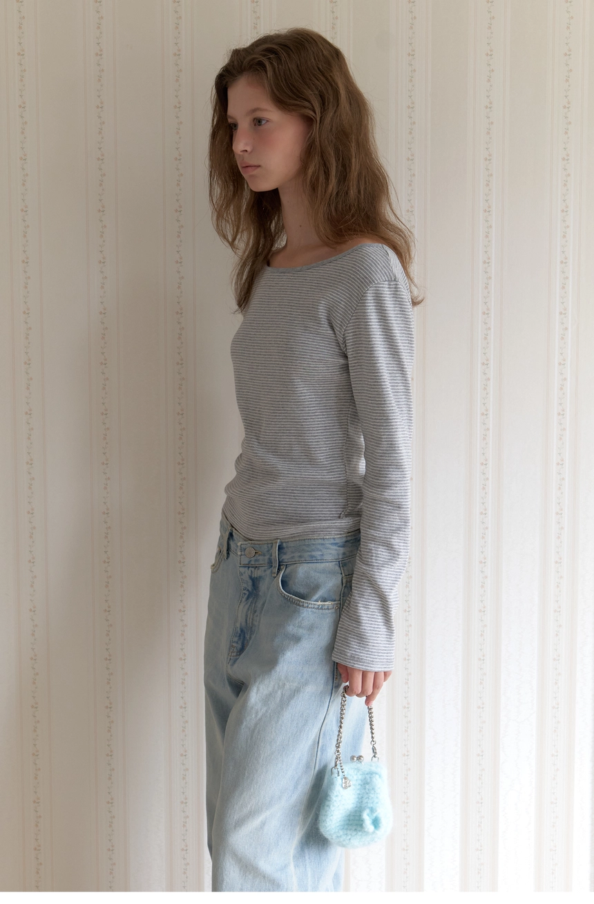 Stripy Tee (Melange Grey)2.jpg