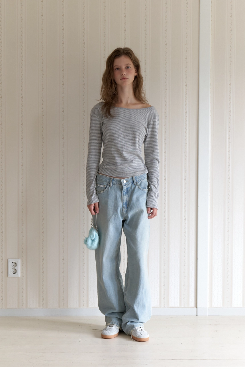 Stripy Tee (Melange Grey)3.jpg