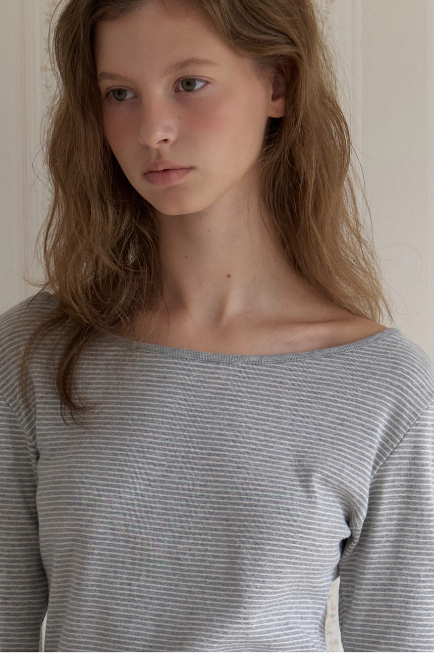 Stripy Tee (Melange Grey)4.jpg