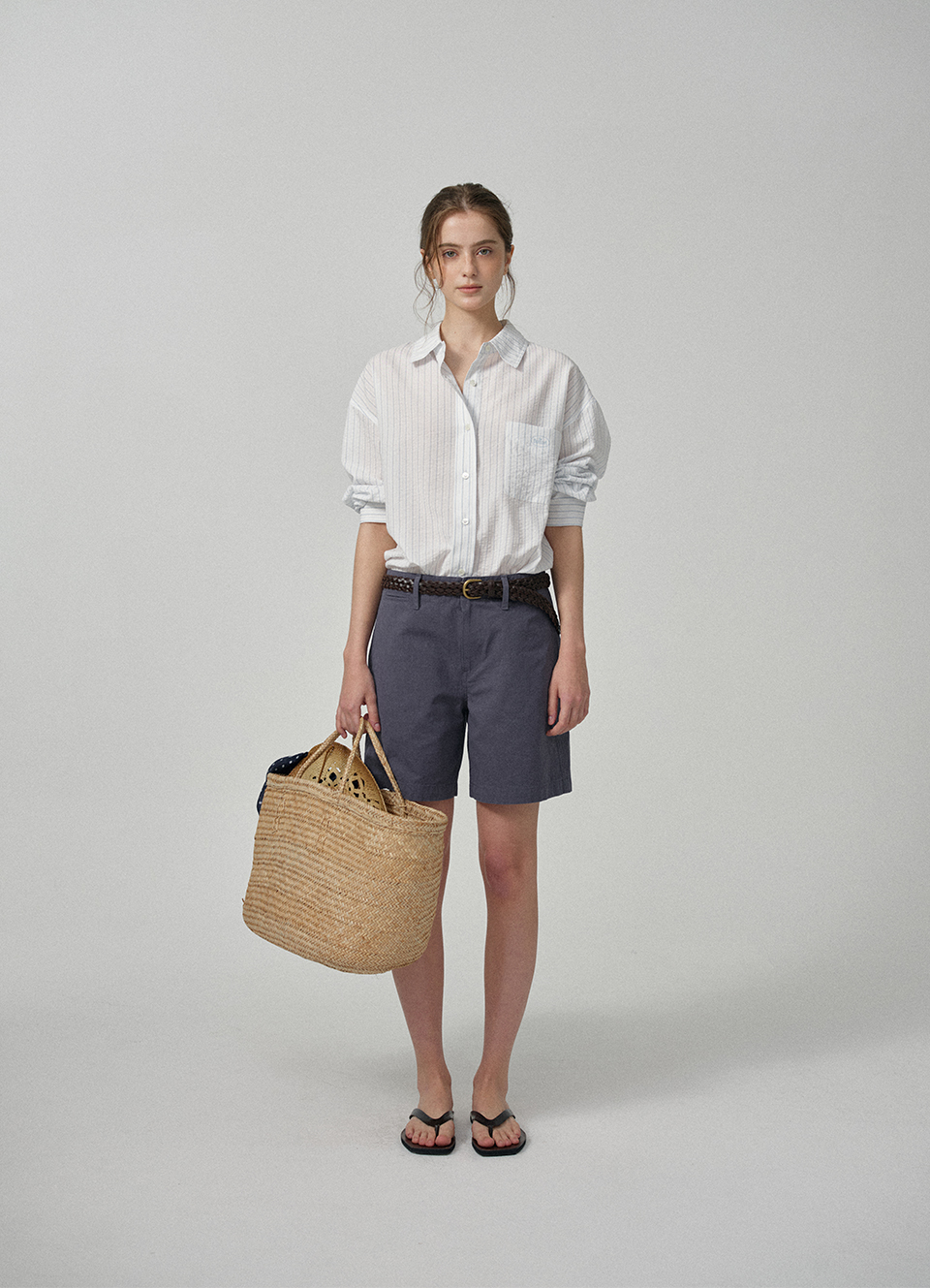 Sui Stripe Pocket Shirt_White