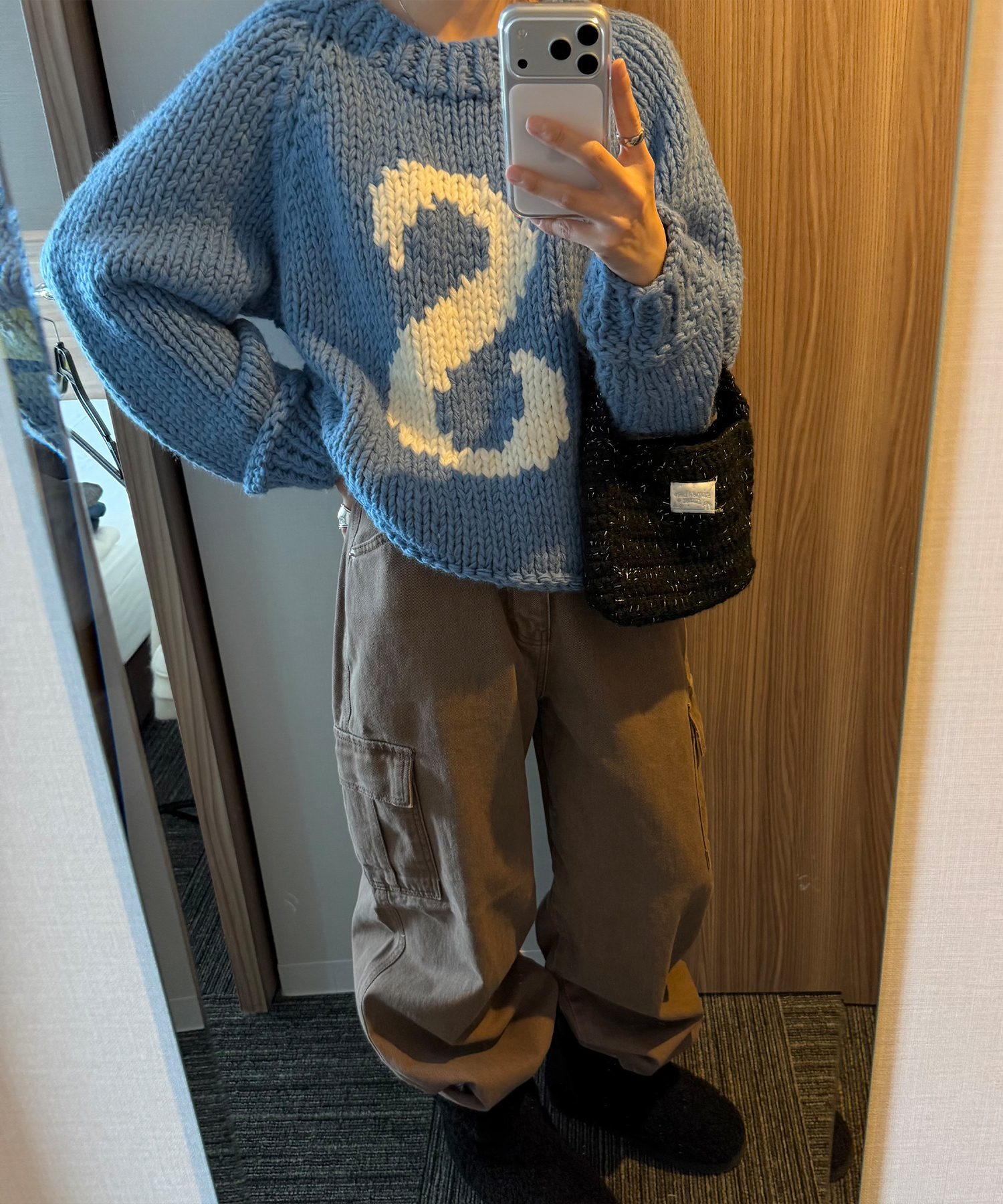 Symbol Logo Handmade Sweater - Blue