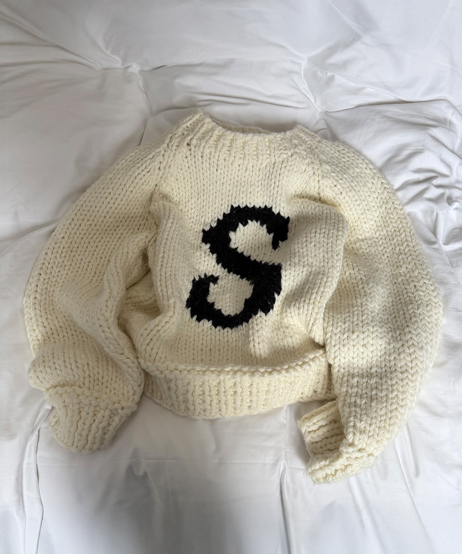 Symbol Logo Handmade Sweater - Ivory