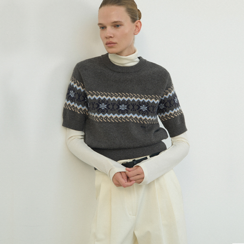 (T-6953)NORDICK HALF SLEEVE KNIT