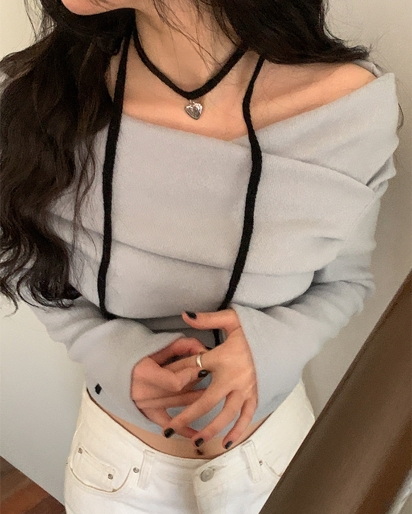 トリミングチョーカー　ビーズ　クリアハート　10本　161 Big Heart Chain Choker