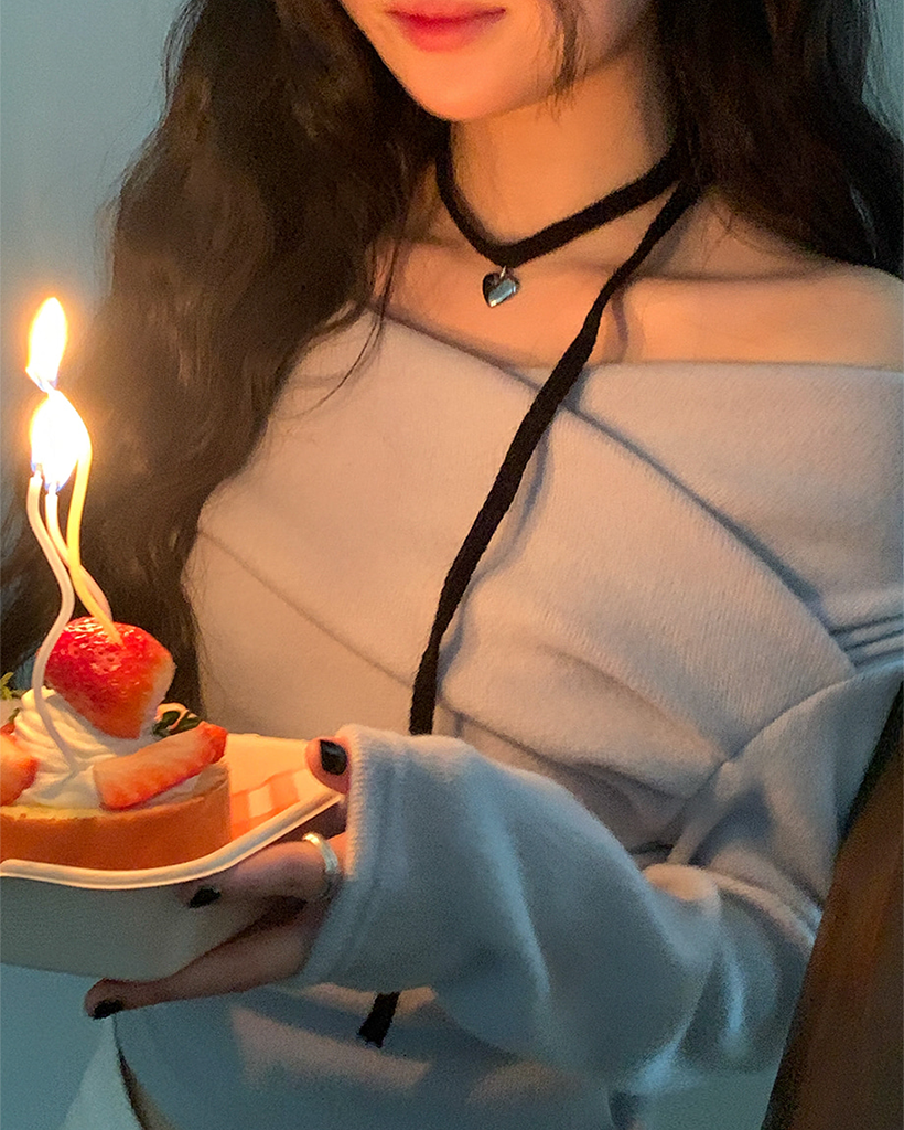 トリミングチョーカー　ビーズ　クリアハート　10本　161 Big Heart Chain Choker