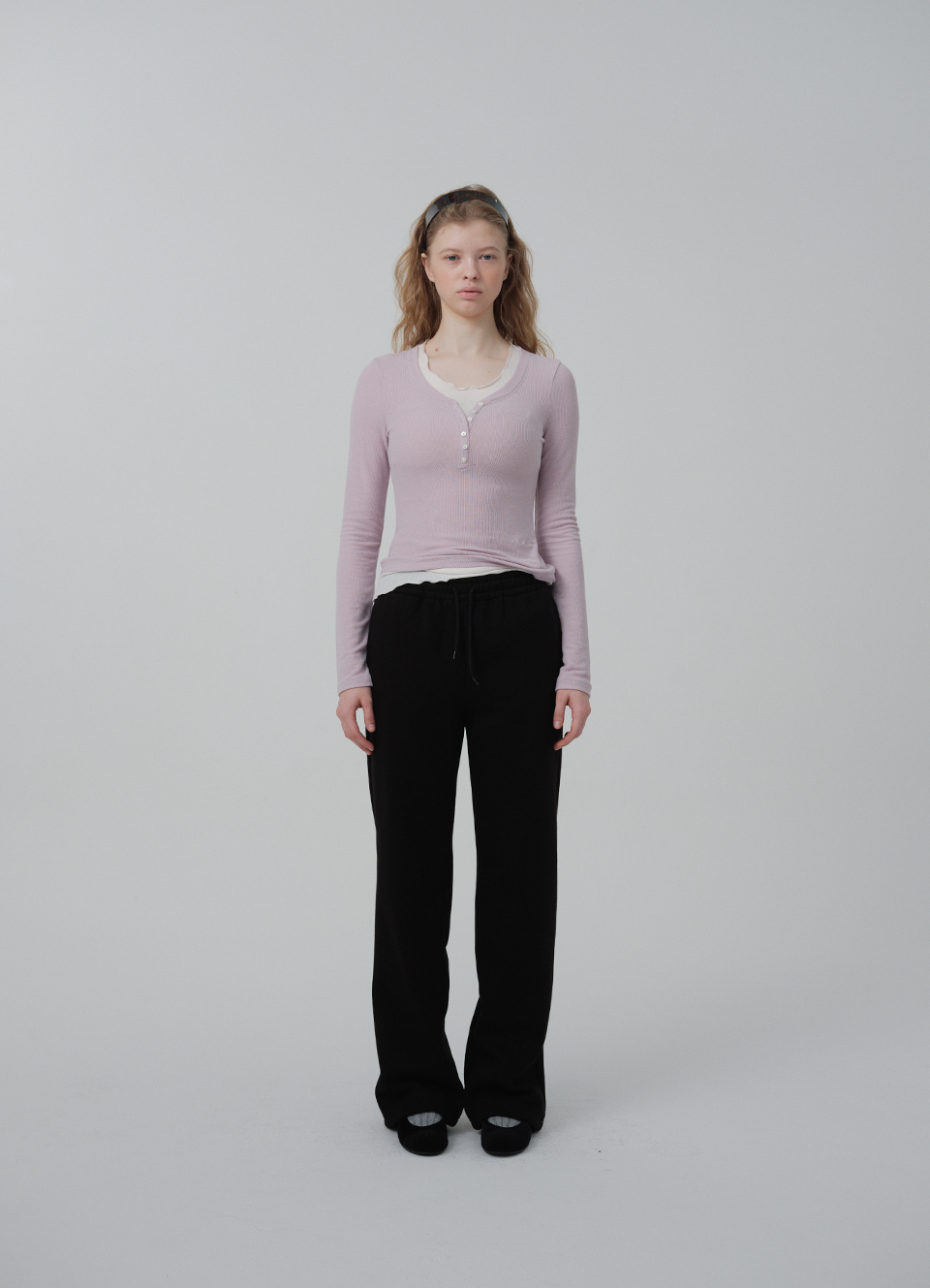 Furry Logo Sweat Pants_Black