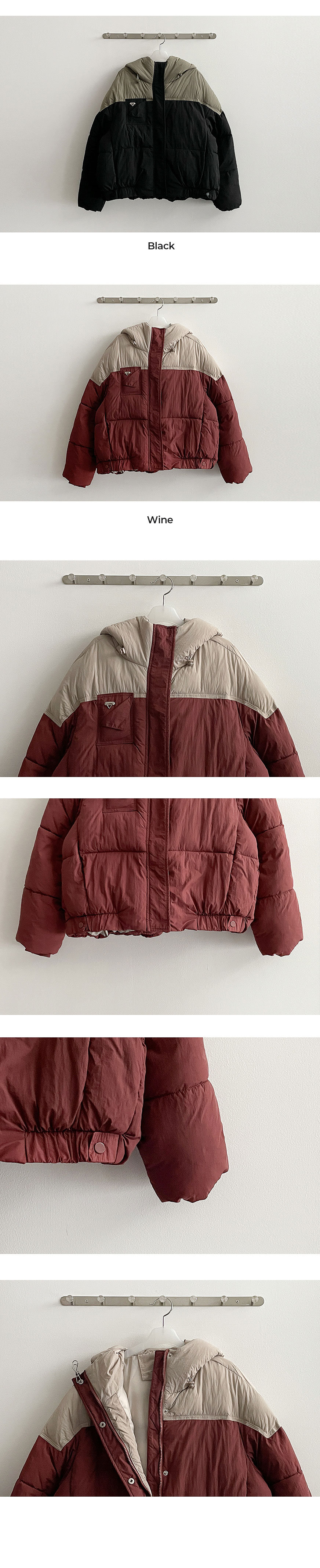 Oringツートン配色フードダウンジャケット | ファッション通販サイト NUGU