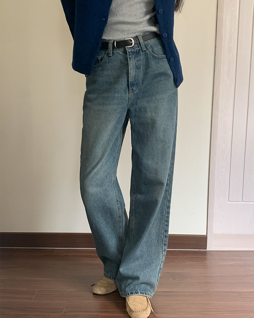 ウォッシュワイドデニムパンツ