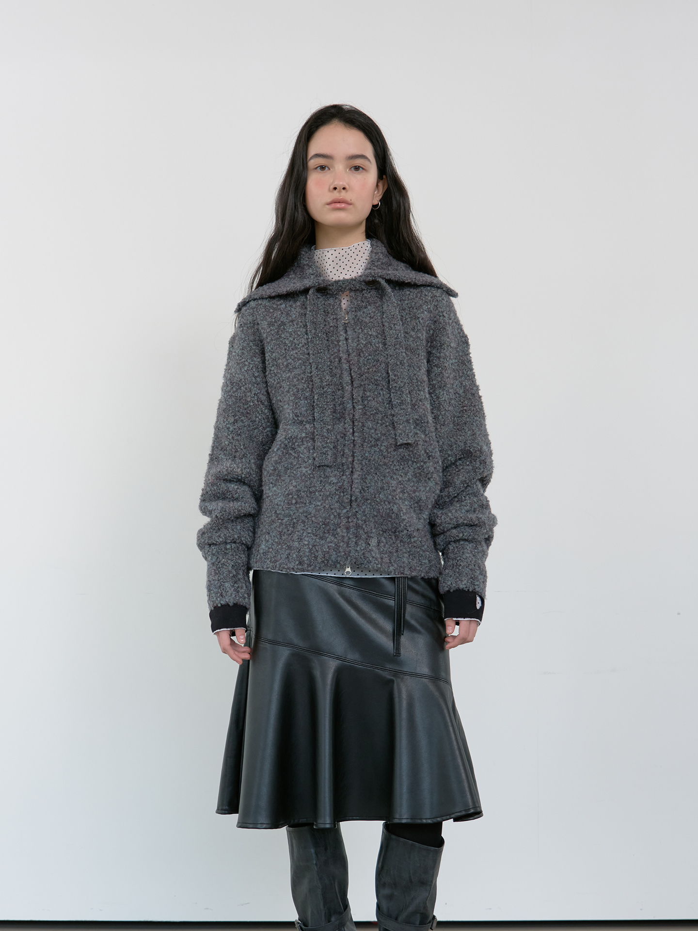 WOOL SHEARLING HOODIE MUSTANG (BROWN) | ファッション通販サイト NUGU
