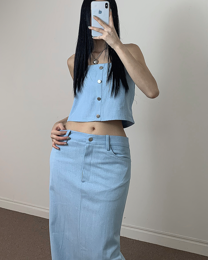 ローライズy2kデニムマキシスカート | ファッション通販サイト NUGU