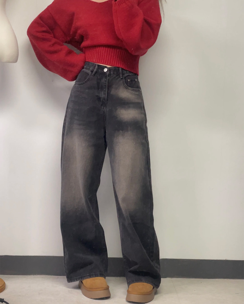 M.Y.O.B. ブラックデニムパンツ CAMBIO(カンビオ)】ストレッチデニム裾ZIPテーパードパンツ(BP