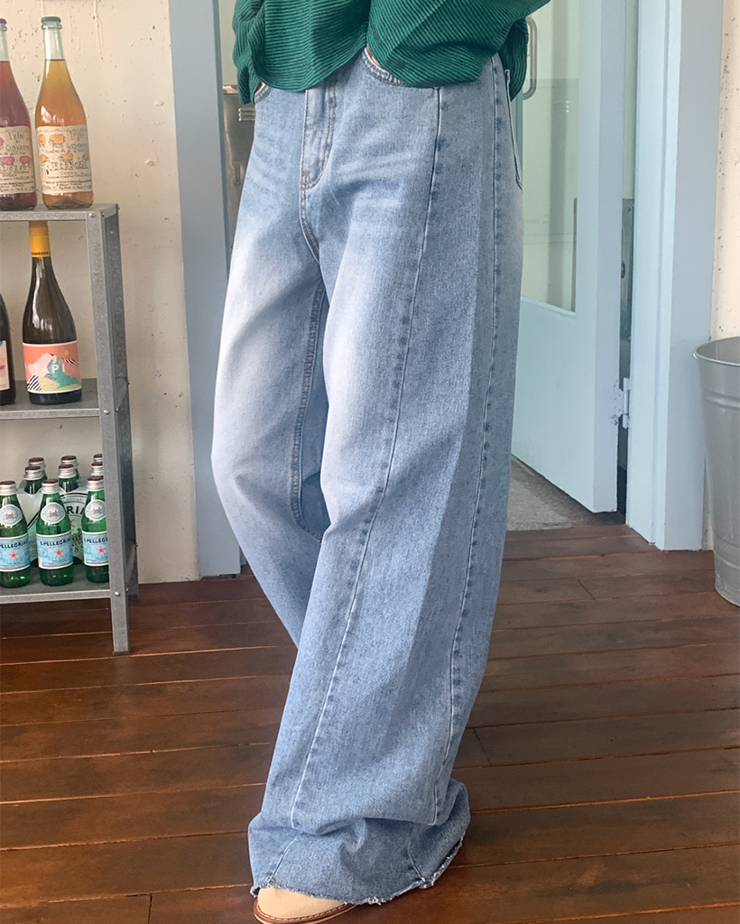 N109マルページ スリットワイドデニムパンツ | ファッション通販サイト NUGU