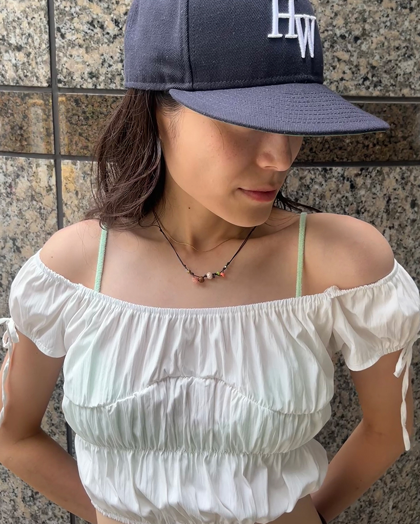 ローズミックスビーズネックレス