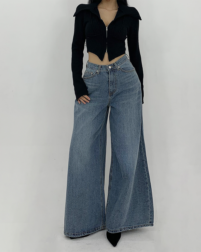 ウォッシュミドルローライズデニムパンツ | ファッション通販サイト NUGU