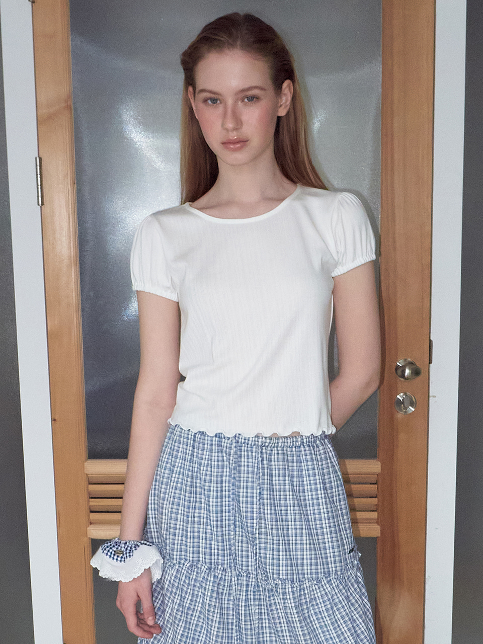 Eyelet Wave T-Shirt, White