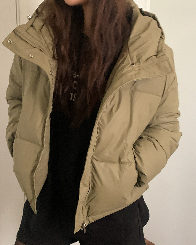 フード付きクロップドダウンジャケット | ファッション通販サイト NUGU