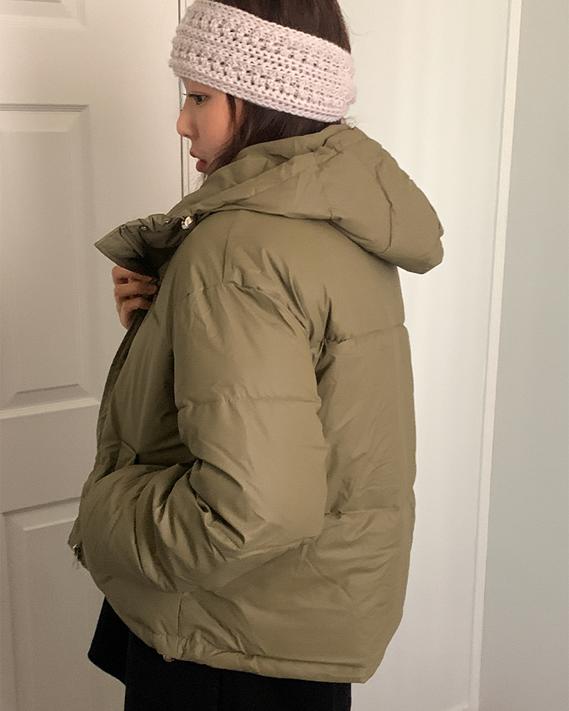 フード付きクロップドダウンジャケット | ファッション通販サイト NUGU