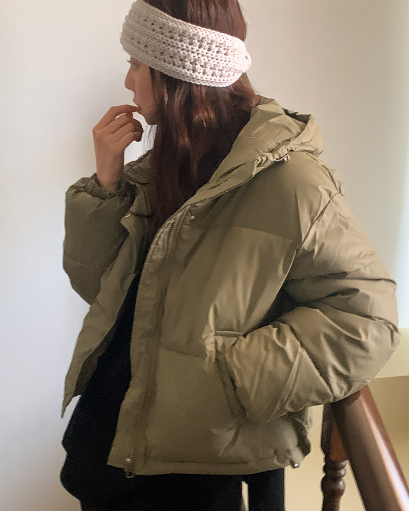 フード付きクロップドダウンジャケット | ファッション通販サイト NUGU