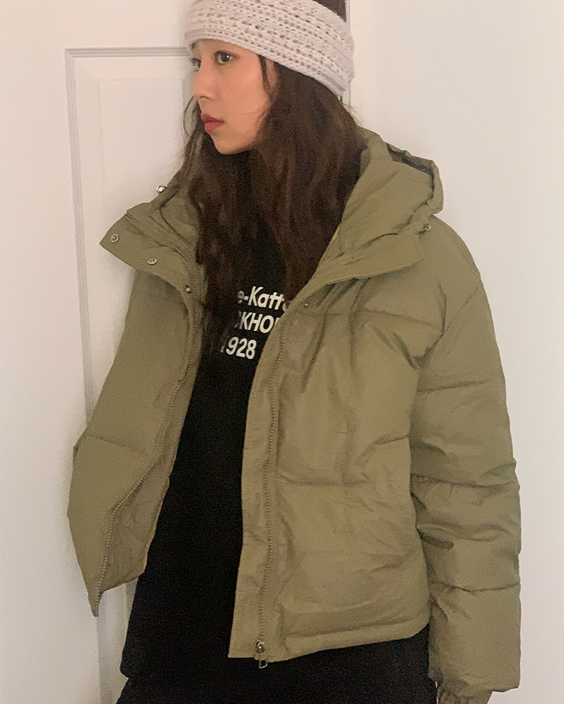 フード付きクロップドダウンジャケット | ファッション通販サイト NUGU