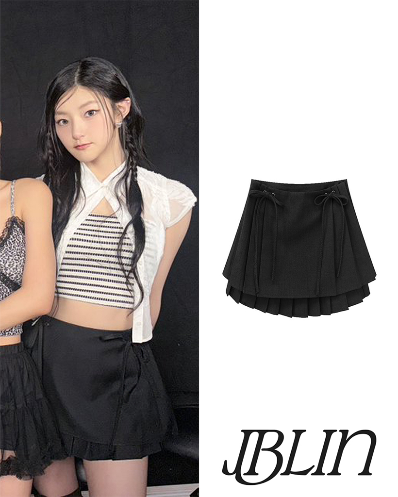 リボン2重プリーツミニスカート | ファッション通販サイト NUGU