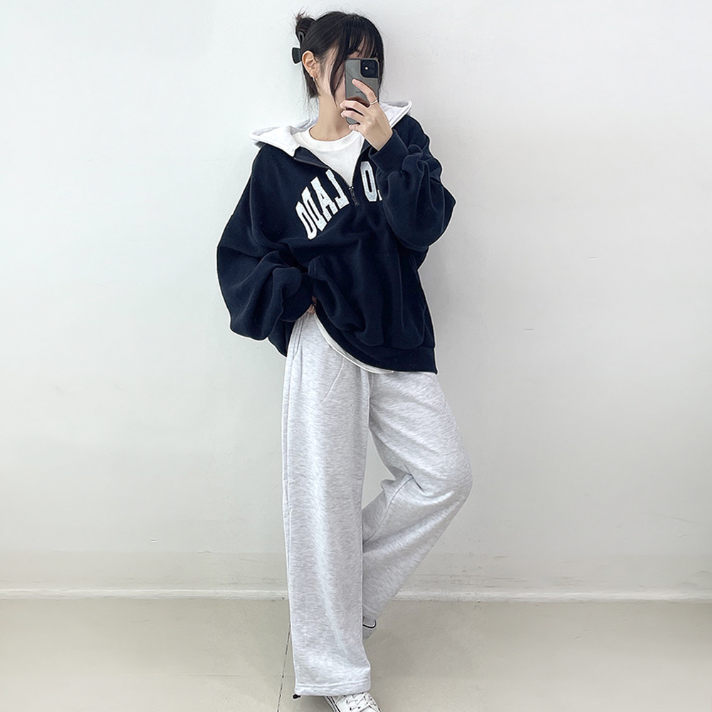 アノラックオーバーサイズ裏起毛ハーフジップパーカー | ファッション