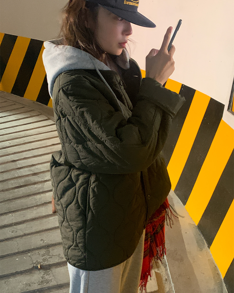 フード付きキルティングダウンジャケット フード付きキルティングダウンジャケット | ファッション通販