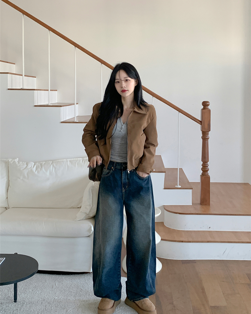 ラインデニムワイドパンツ | ファッション通販サイト NUGU