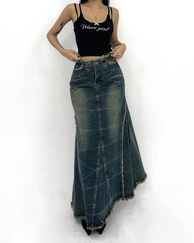 THE Dallas ザダラス フミエタナカ タッセル フリンジ 巻きスカート THE Dallas ザダラス フミエタナカ タッセル フリンジ 巻きスカート