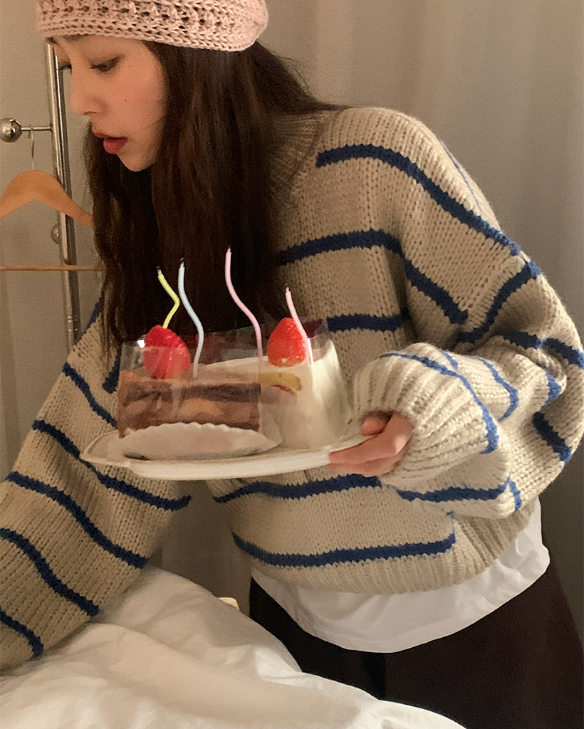 ボーダー長袖ニット | ファッション通販サイト NUGU