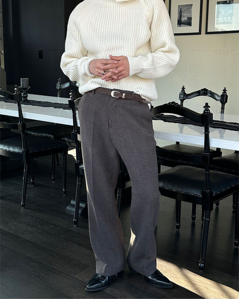 【MODERNIF】Burnut Coolmax Banding Wide Slacks COOL] Coolmax Semi-wide Fit Banding Pants – MIND BRIDGE