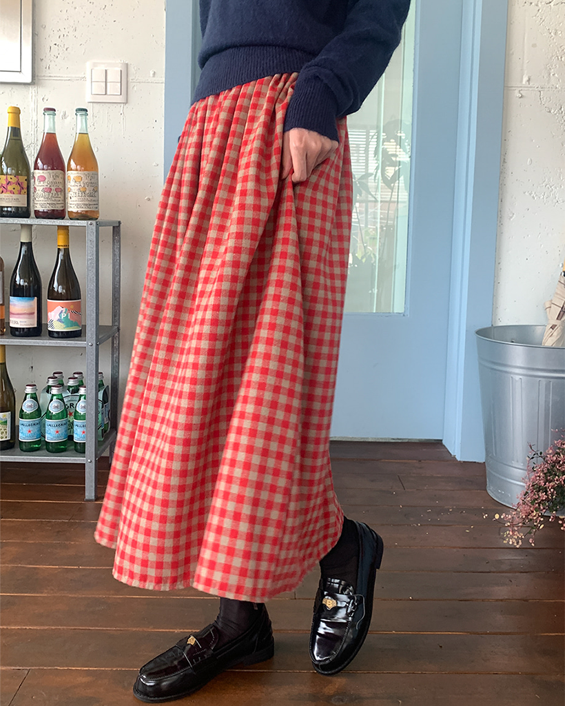 チェックフレアロングスカート | ファッション通販サイト NUGU