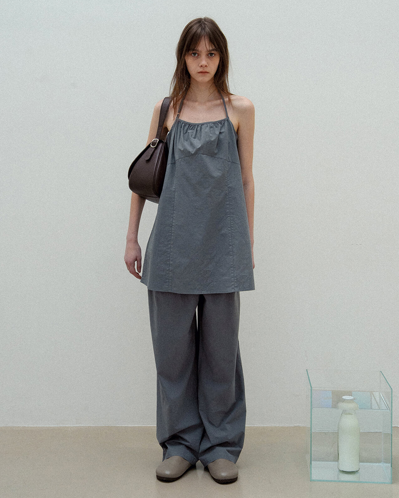 Teacup Halter Neck One Piece Gray