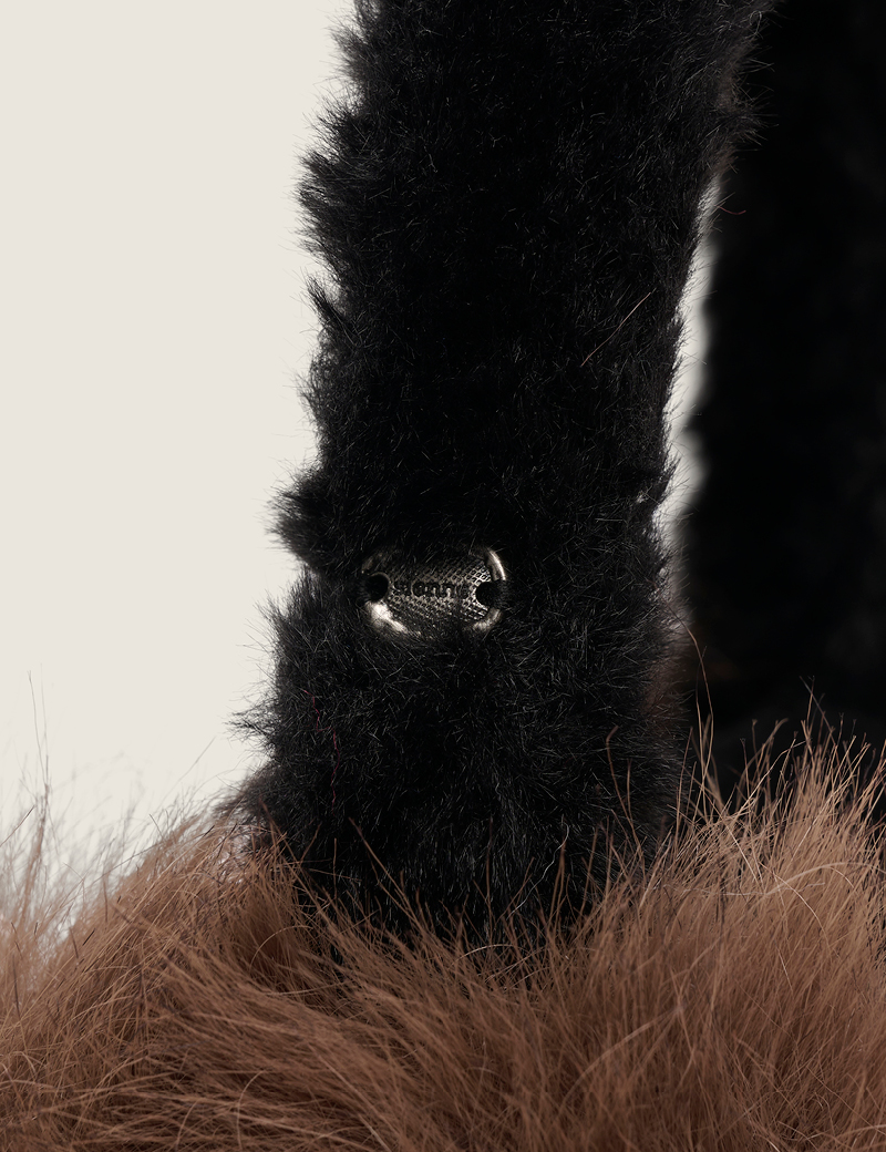 Teddy Ears Earflapper Black Lサイズ Soft Plush Ear Warmer Winter