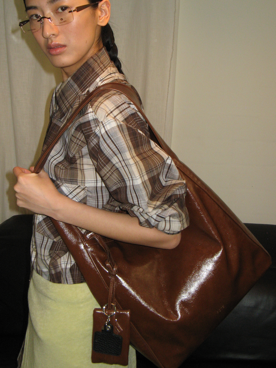 0007 Layered Pouch Hobo Bag_Leather Brown