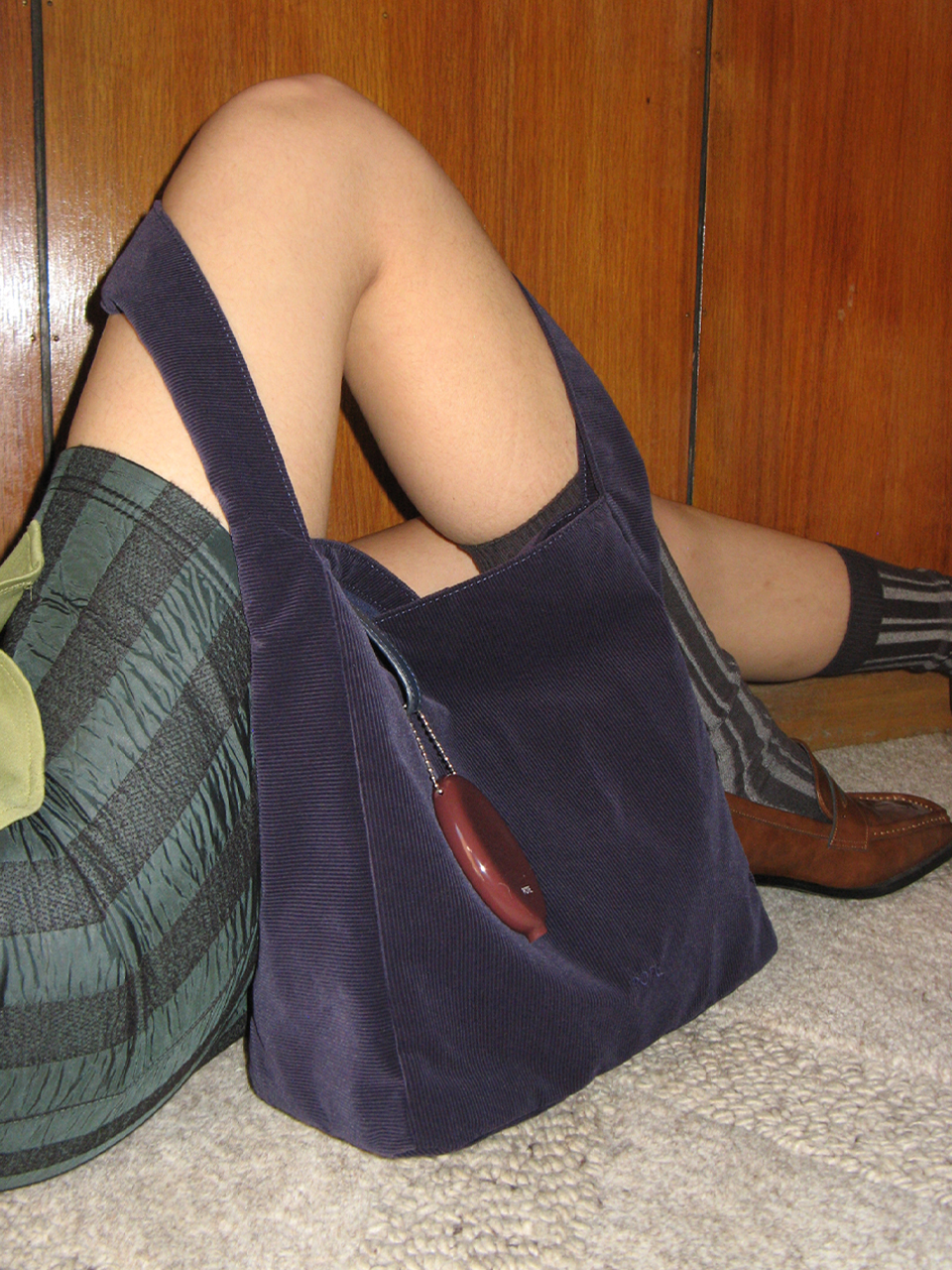 0008 Square Shoulder Bag_Corduroy Navy