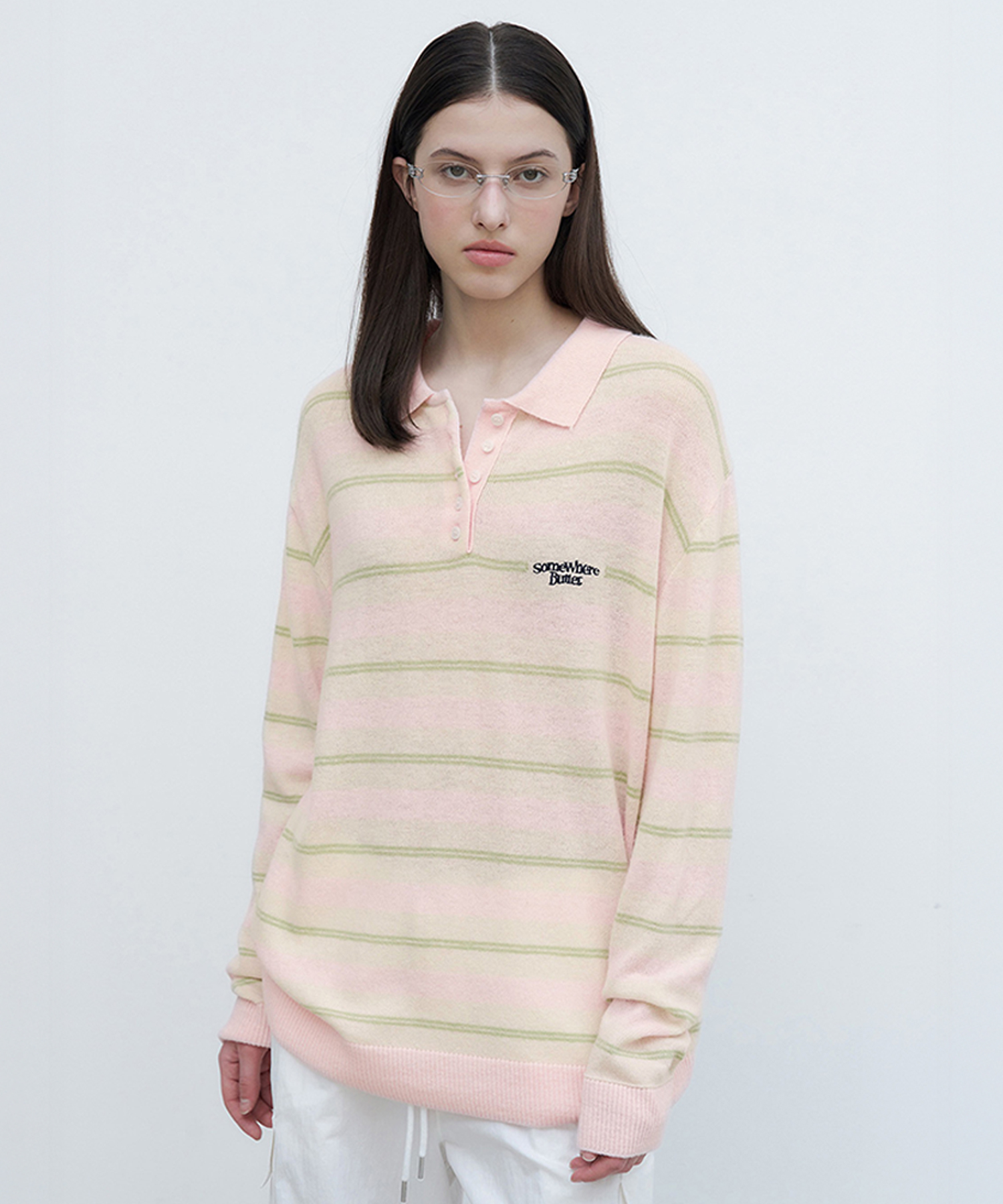 Toma Stripe Knit - Light Pink
