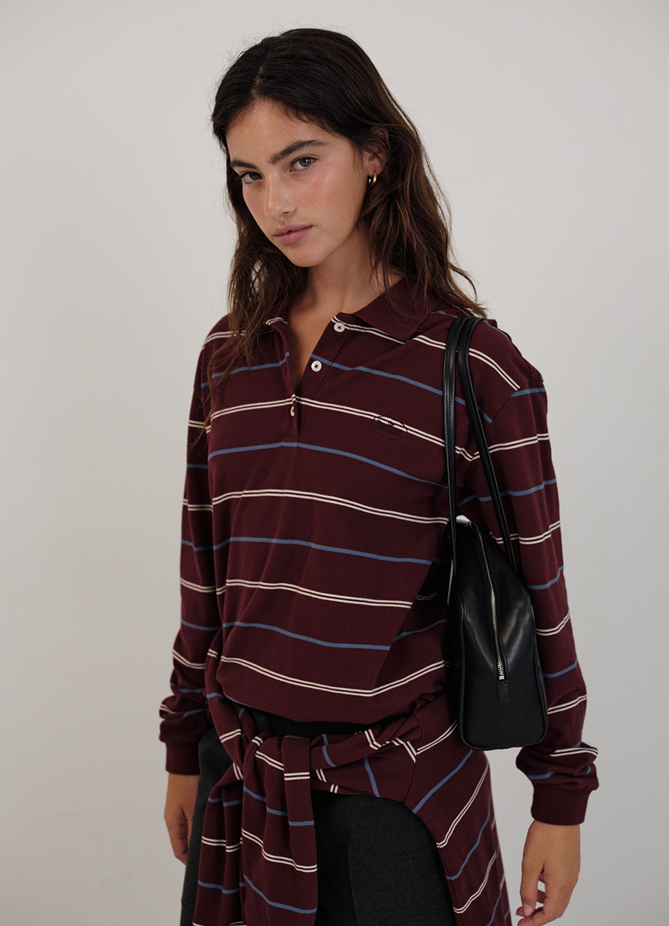 Blue Grey様*:✼. Tonal Stripe Pique Shirt_Burgundy | ファッション通販サイト NUGU